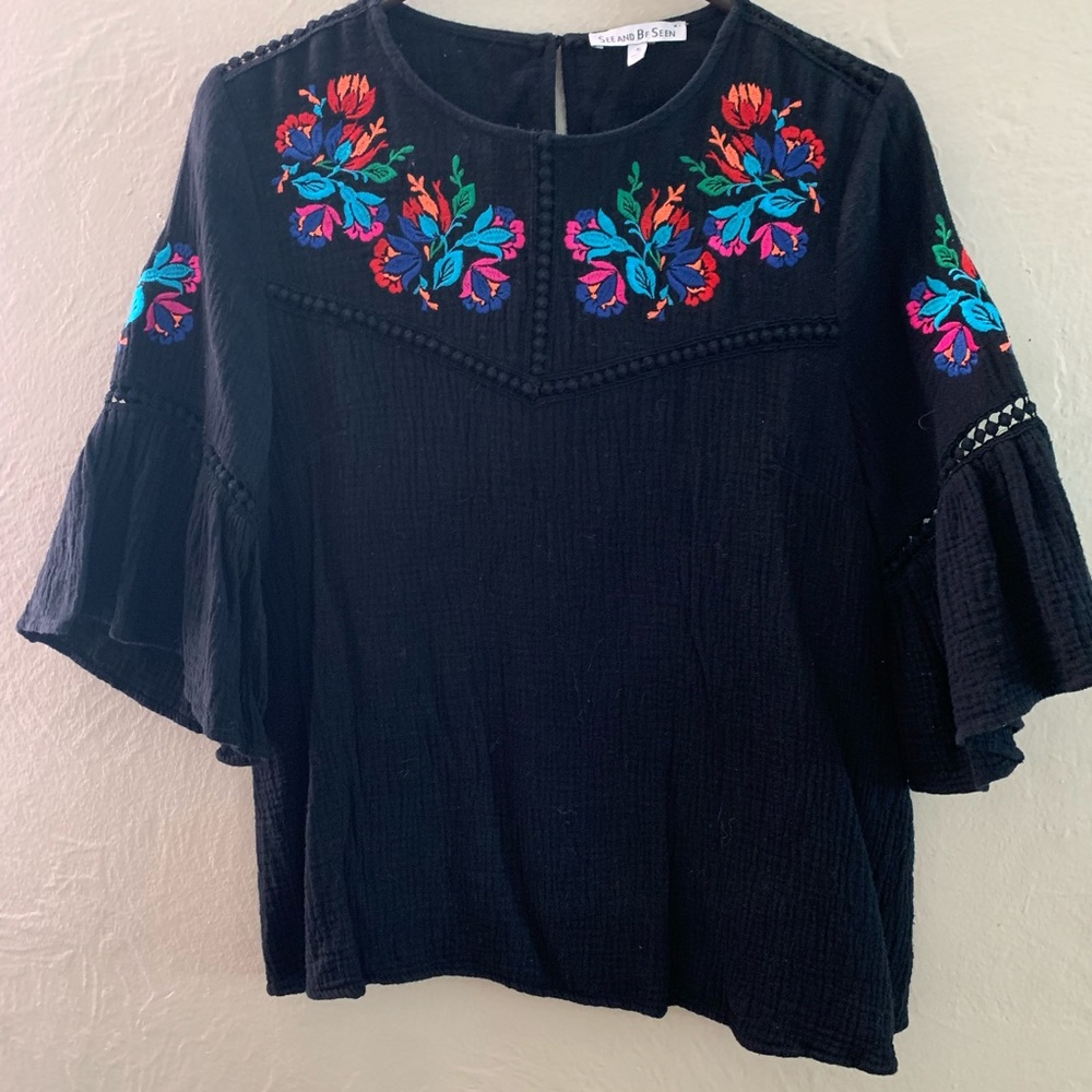 Piper and Scoot Holden Embroidered Detail Blouse